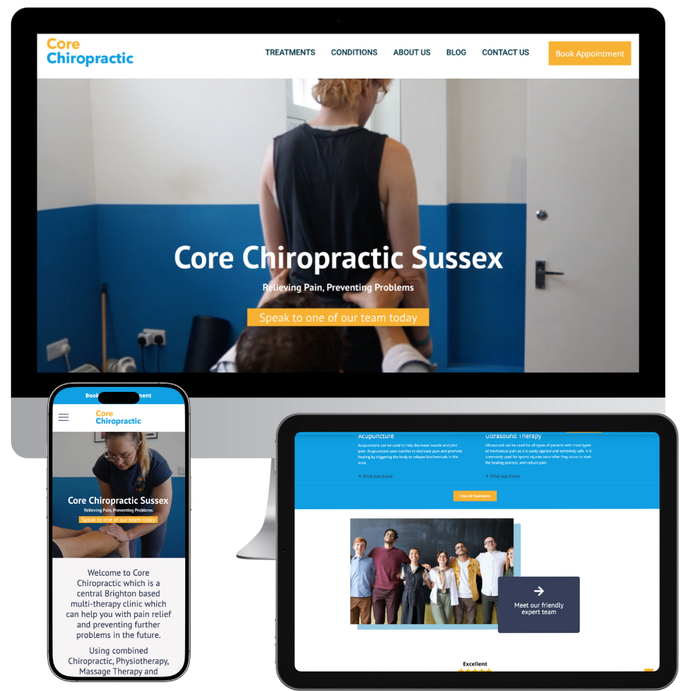 Screenshots of CC Sussex website on mobile, tablet and desktop