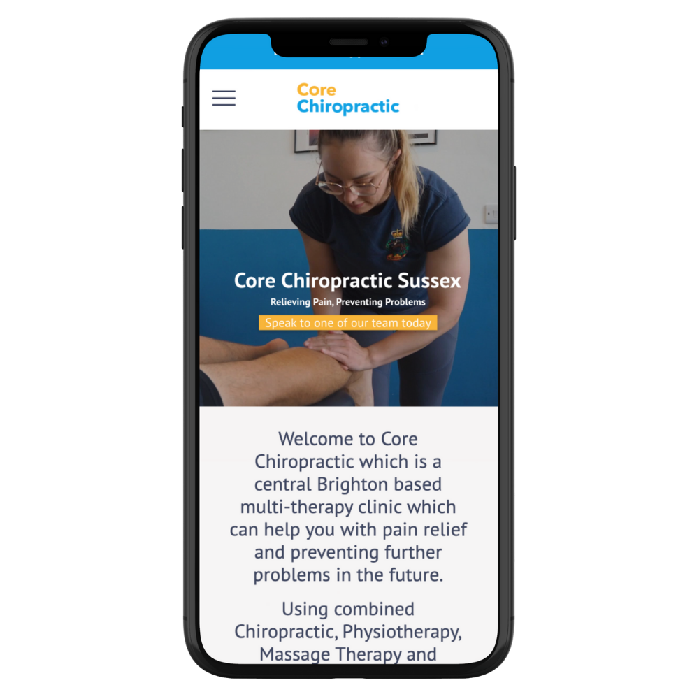 Screenshot of CC Sussex website on mobile screen
